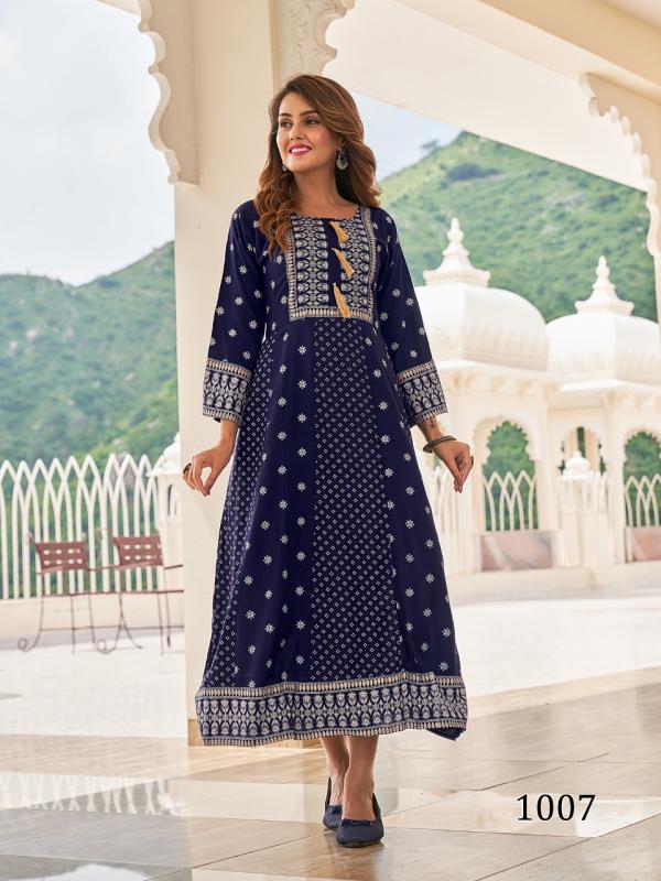 Banwery Queen 1 Fancy Wear Long  Rayon Anarkali Kurti Collection